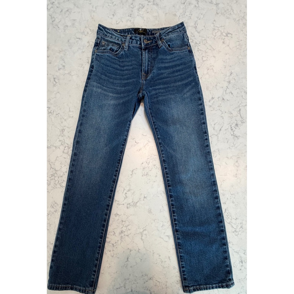 7 For All Mankind Boys Standard Foolproof Denim Straight Leg Jeans Blue Size 12